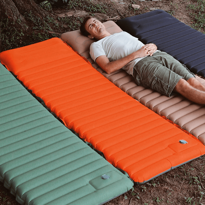 AEROSLUMBER - Ultralight Air Mattress with Built-in Foot Pump | 10cm Thick