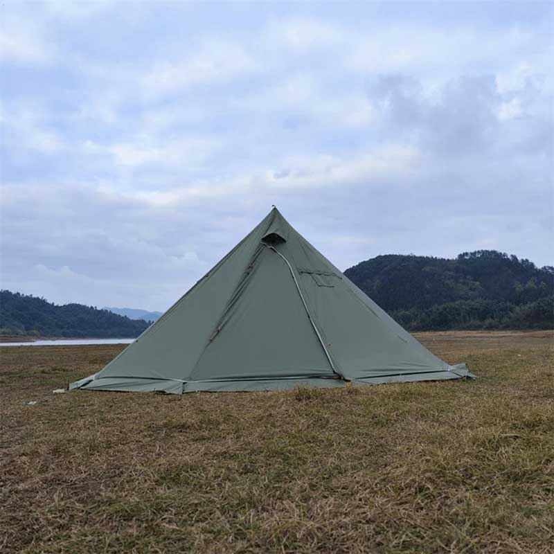 SUMMITSAIL - Pyramid Tent 5M PU 3000mm for 5-6 People, With Chimney Hole and Snow Skirt